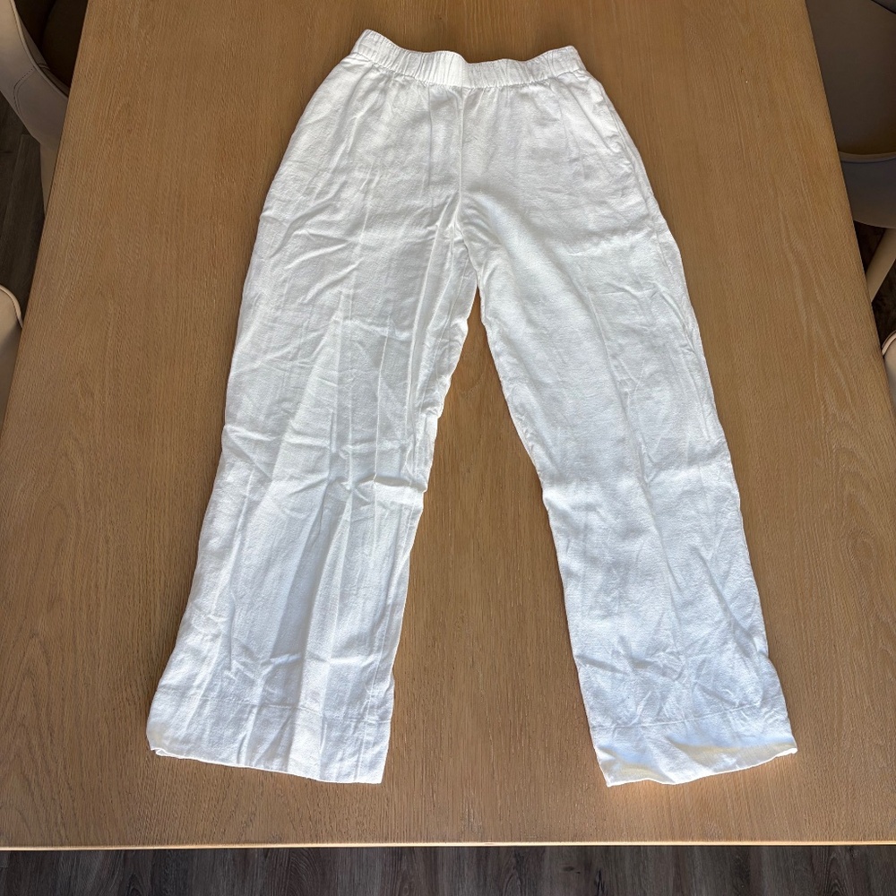 Abercrombie White Linen Pants Small - Picture 3 of 3